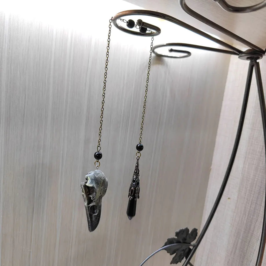 Péndulo de Cuervo Obsidiana