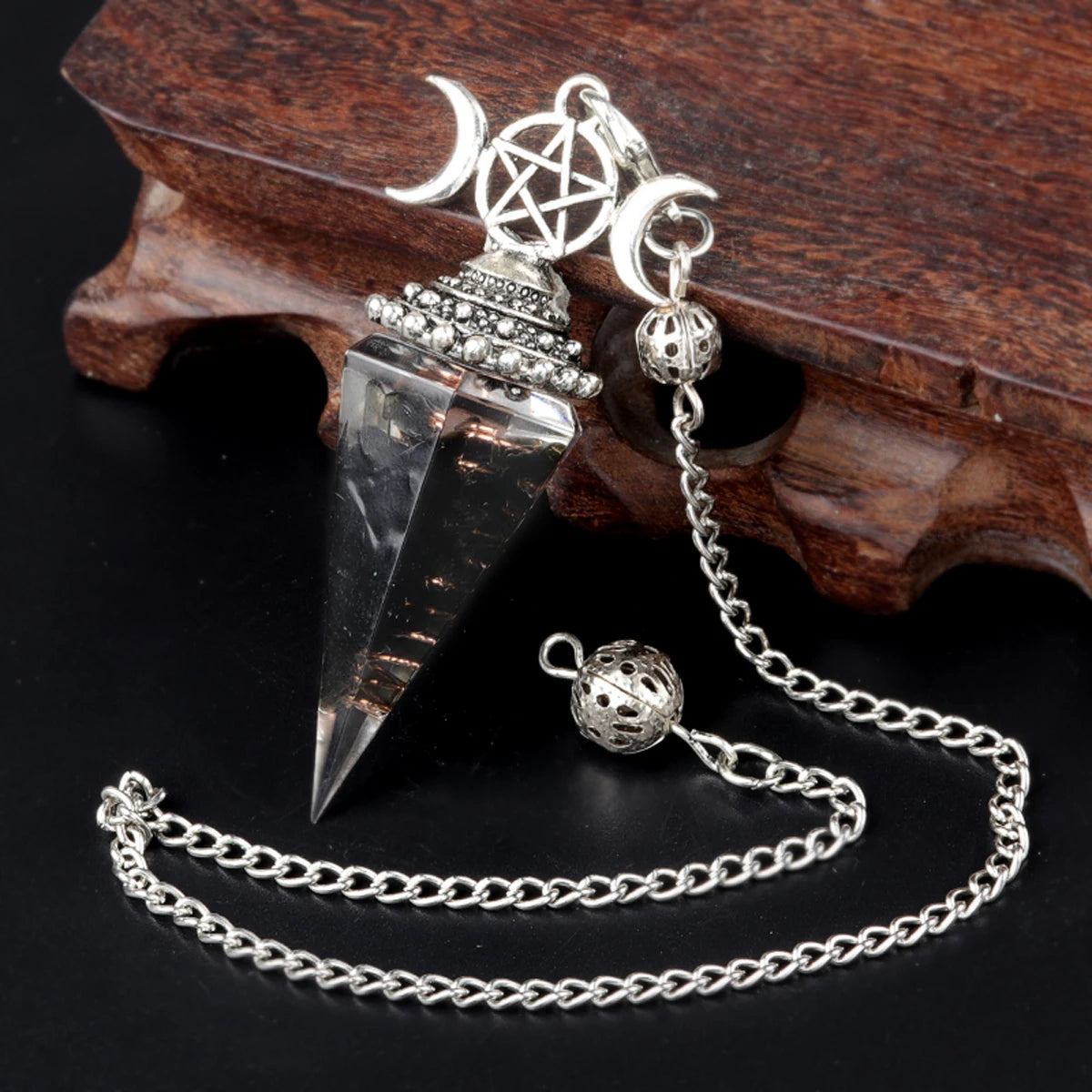 Péndulo Hexagonal de Cristal Natural