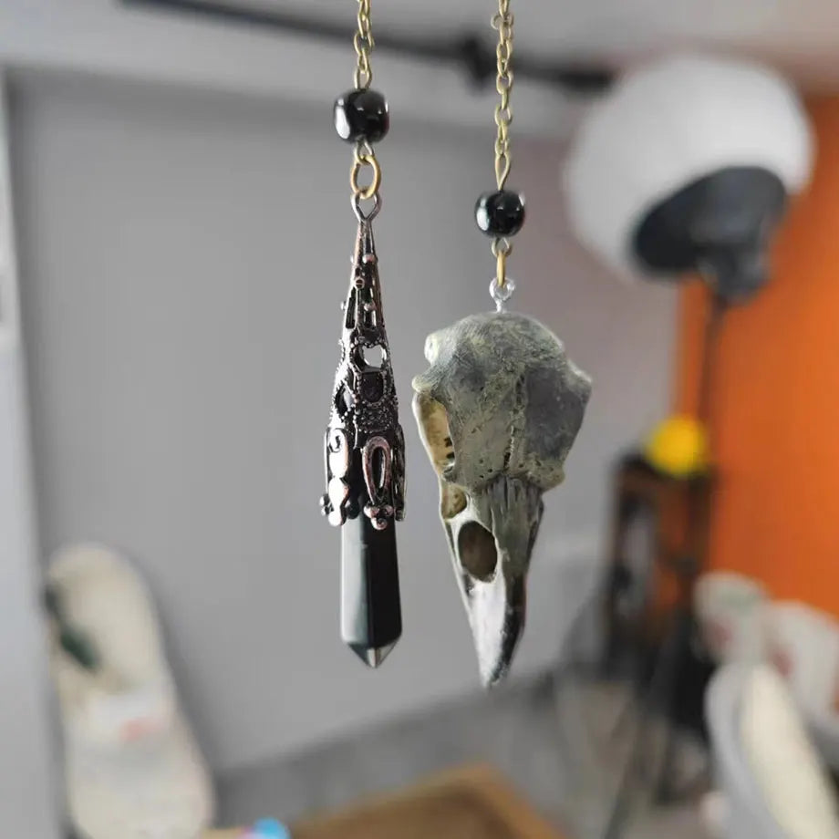Péndulo de Cuervo Obsidiana
