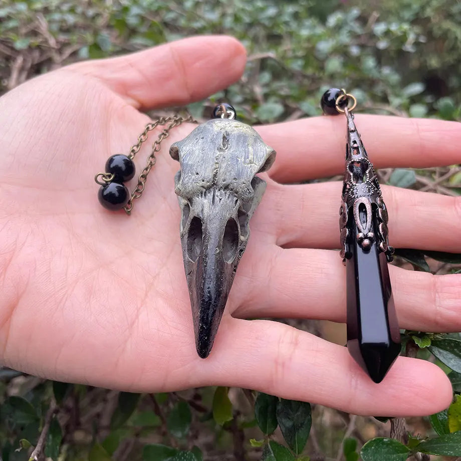 Péndulo de Cuervo Obsidiana